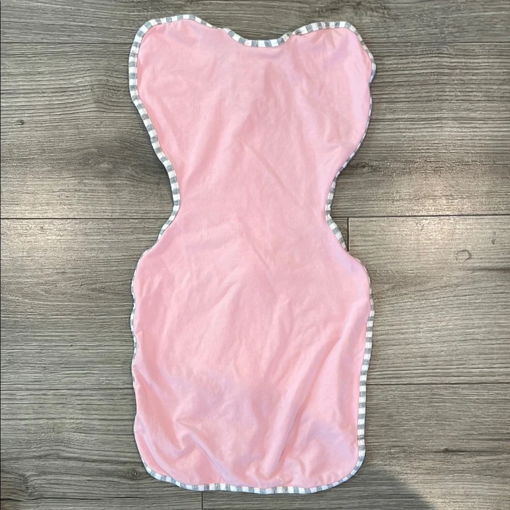 Love to Dream Pink Swaddle with Gray Stripes - Picture 3 of 3